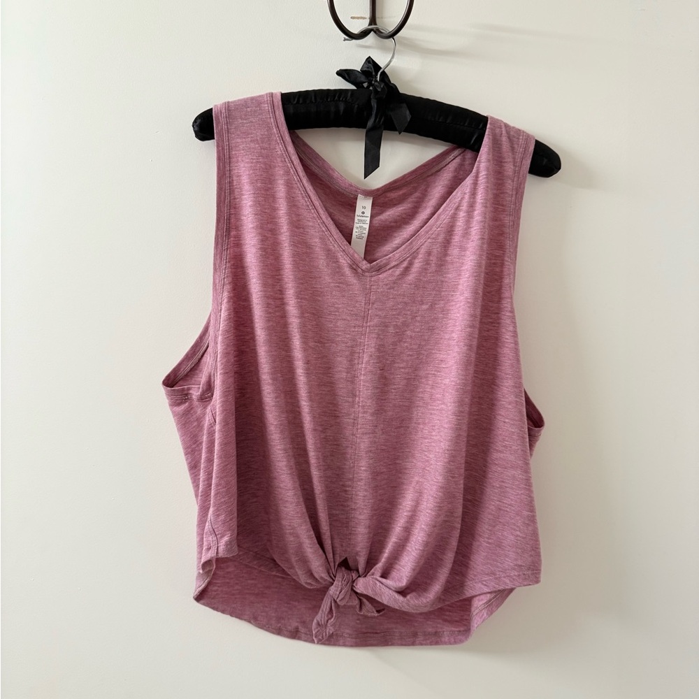 Lululemon V-Neck Mauve Knot-Front Top